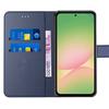 Protective Case - BOOLING - Samsung Galaxy A56 5G - Navy Blue Leather Effect - 2 Tempered Glasses - Shockproof