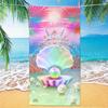 Beach Pattern Beach Towel, Digital Printing Thin Quick-Dry Anti-Sand Microfiber Lightweight for Swim, Yoga, Travel, Gym, Gift