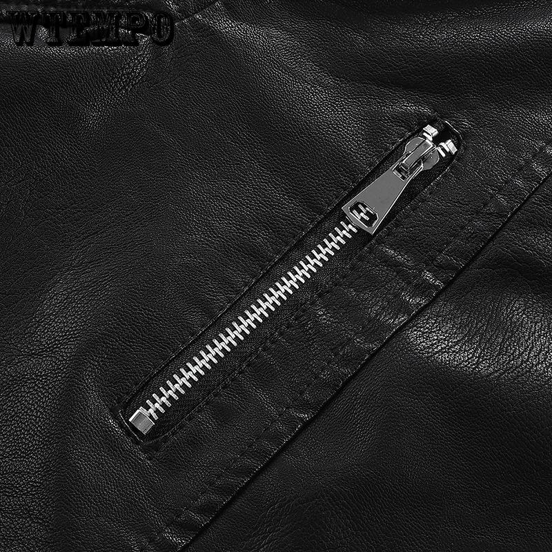 Pu Leather Jacket Female Short Collar Jacket Spring Korean Slim Biker Leather Jacket
