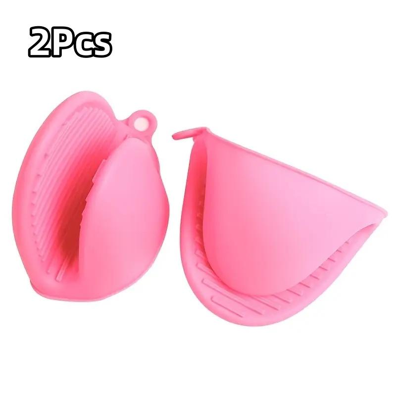 2Pcs Silicone Pot Holder Gloves Non-Slip Grip Kitchen Utensils Anti Scalding And Heat Insulation Gloves Essential Kitchen Tools