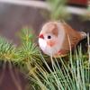 Hand-Carved Painted Wooden Bird Figurine Rustic Small Zebra Finch Statue Sculpture Ornament Decoration for Home Office Living Room