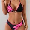 Women's Printed Halter Neck Bikini Set - Sexy Tie Side Swimwear,  New Summer Beach Vacation Outfit