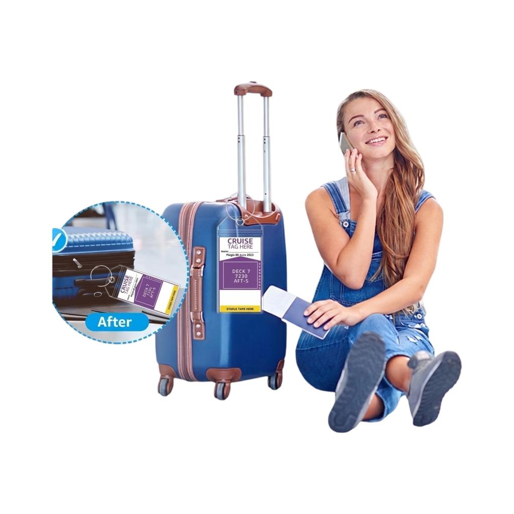 Transparent PVC Vertical Luggage Tag Waterproof Cruise Identification Label Durable Travel Bag Tag with Clear Window for Easy Information Display