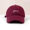 Burgundy Big Head Circumference Hat Baseball Cap Big Face Showing Small Face Wide Brim Female Enlarged Deepened Top Red Cap