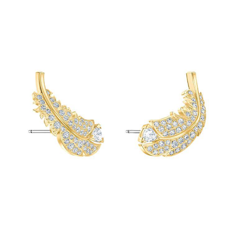 Swarovski Orecchini Idyllia Feather Placcati Oro Orecchini da Donna 5505623