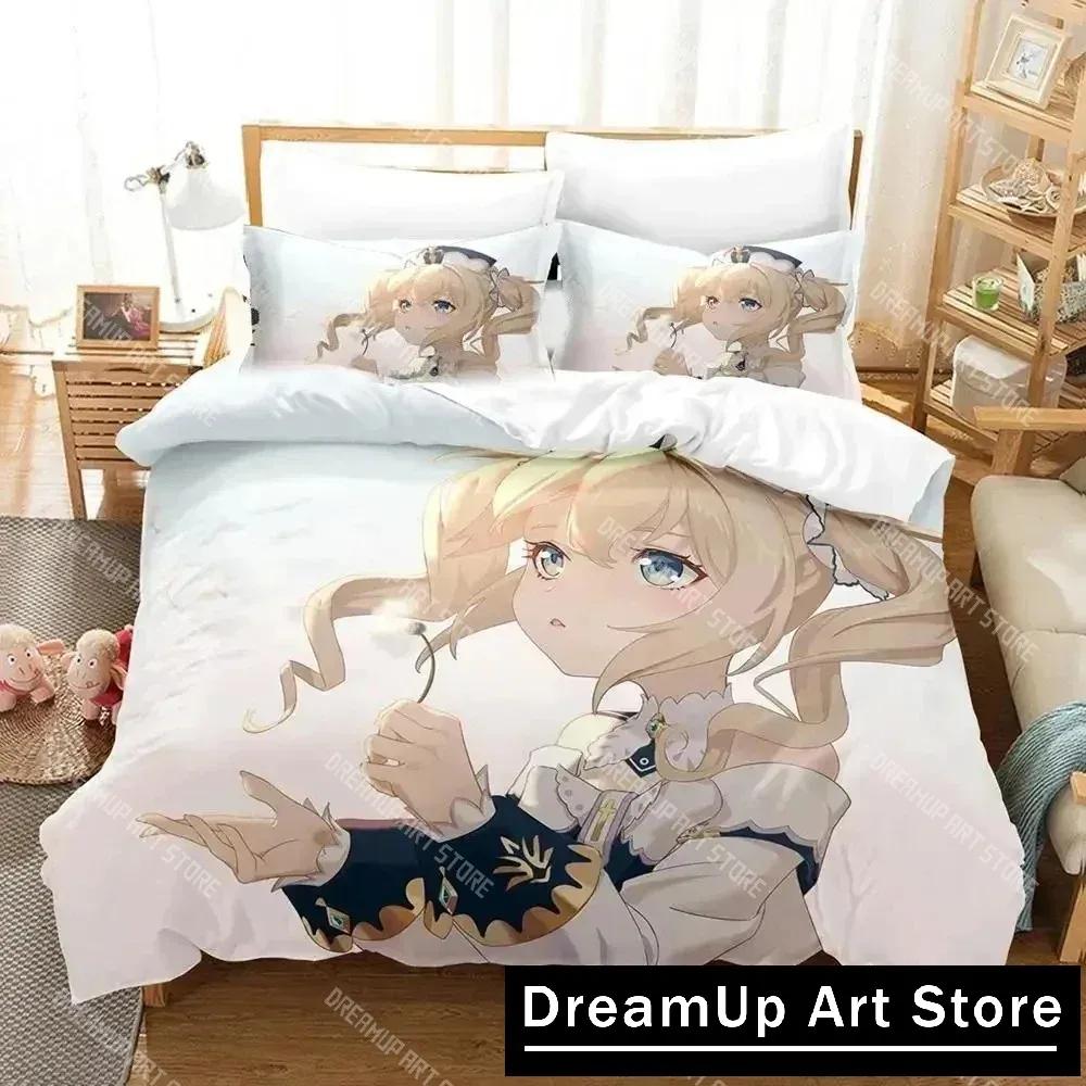 3D Anime Genshin Impact Arlecchino Bedding Set Duvet Cover Bed Set Quilt Cover Pillowcase Comforter King Queen Size Boys Adult