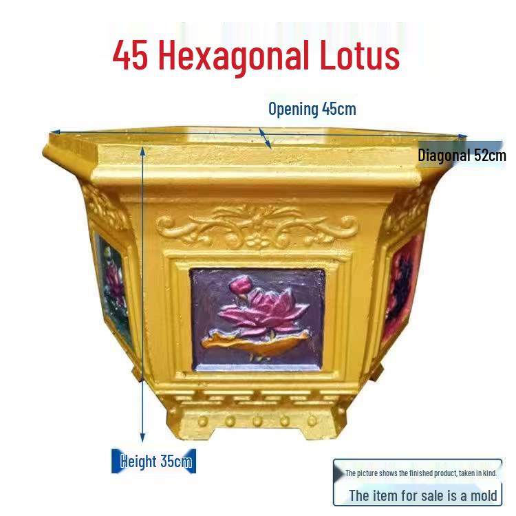 Extra Large Hexagonal Roman Column Cement Flower Pot Mold - Full Set DIY Model