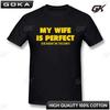 Lustiger Geburtstagsgeschenk Spruch Meine Frau ist perfekt Sie hat mir dieses T-Shirt gekauft Kurzarm Streetwear T-Shirts Herren Kleidung