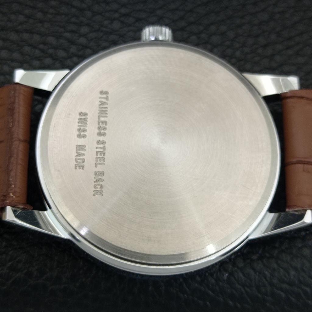 OROLOGIO DA UOMO SVIZZERO MONTINE VINTAGE A CARICA MANUALE QUADRANTE BIANCO RISTRUTTURATO a445196-1