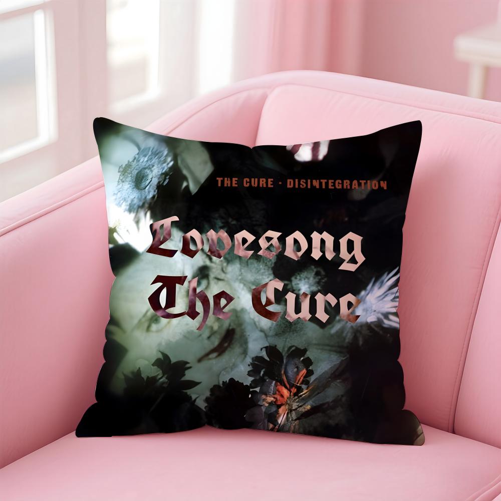British Postpunk Rock Band TThe Cure Cushion Cover Pillow Case Soft Skin Friendly Fabric  Concealed Zipper