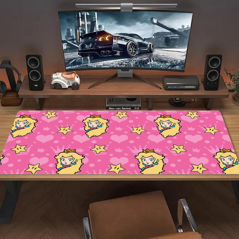 Princess Peach Print Cushion Non-slip Laptop Tablet Big Mousepad XXL Mat Mini PC Playmat With Lock edge