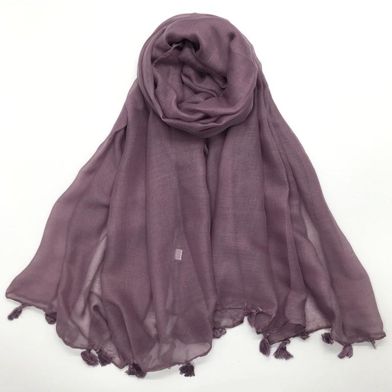 Solid Voile Women Scarf New Summer Girls Tassels Sunscreen Thin Scarves Soft Shawl Foulard Viscose Spring Lady Wrap Shawls