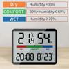 Temperature Humidity Meter with Time Date Display Hygrometer Monitors for Home Indoor LCD Testing Meter Thermometers