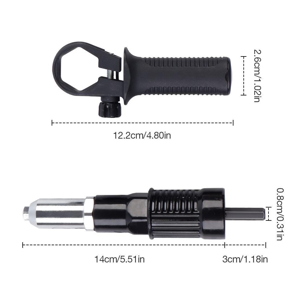 Quick & Easy Rivet Pulling Drill Bit Adapter with Hex Shaft Professional Rivet Gun Adapter,2.4/3.2/4.0/4.8mm,Cordless Rivet Gun