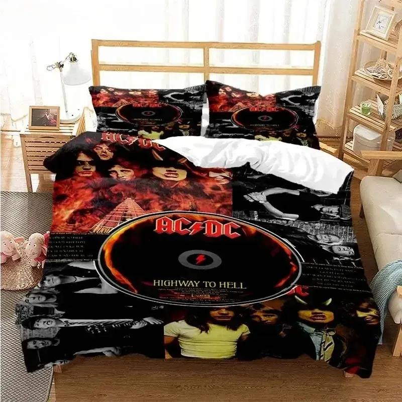 AC/DC Rock Band Bedding Set 3D Print Duvet Cover Set Boys Girls Twin Queen Size Bed Set Kids Adult Fashion Home
