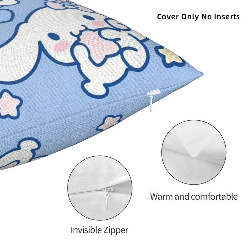 Custom Cinnamoroll Sanrio Cartoon Cushion Cover 45x45cm Yugui Dog Xina Cinnamon Dog Velvet Luxury Pillow for Car Sofa