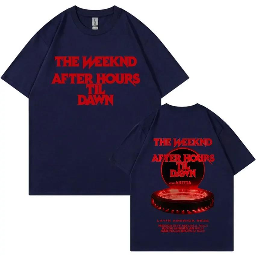 Rapper The Weeknd After Hours Til Dawn 2026 World Tour Music TShirt Unisex HipHop Harajuku Style Crew Neck TShirt