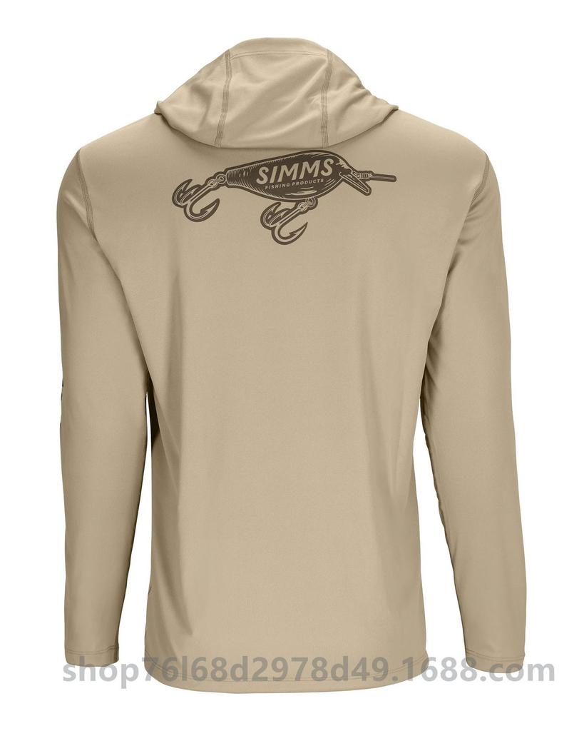 Cross-border SIMMS fishing suit UPF50 long-sleeved hoodie quick-drying breathable sunscreen clothes Luya outdoor T-shirt new