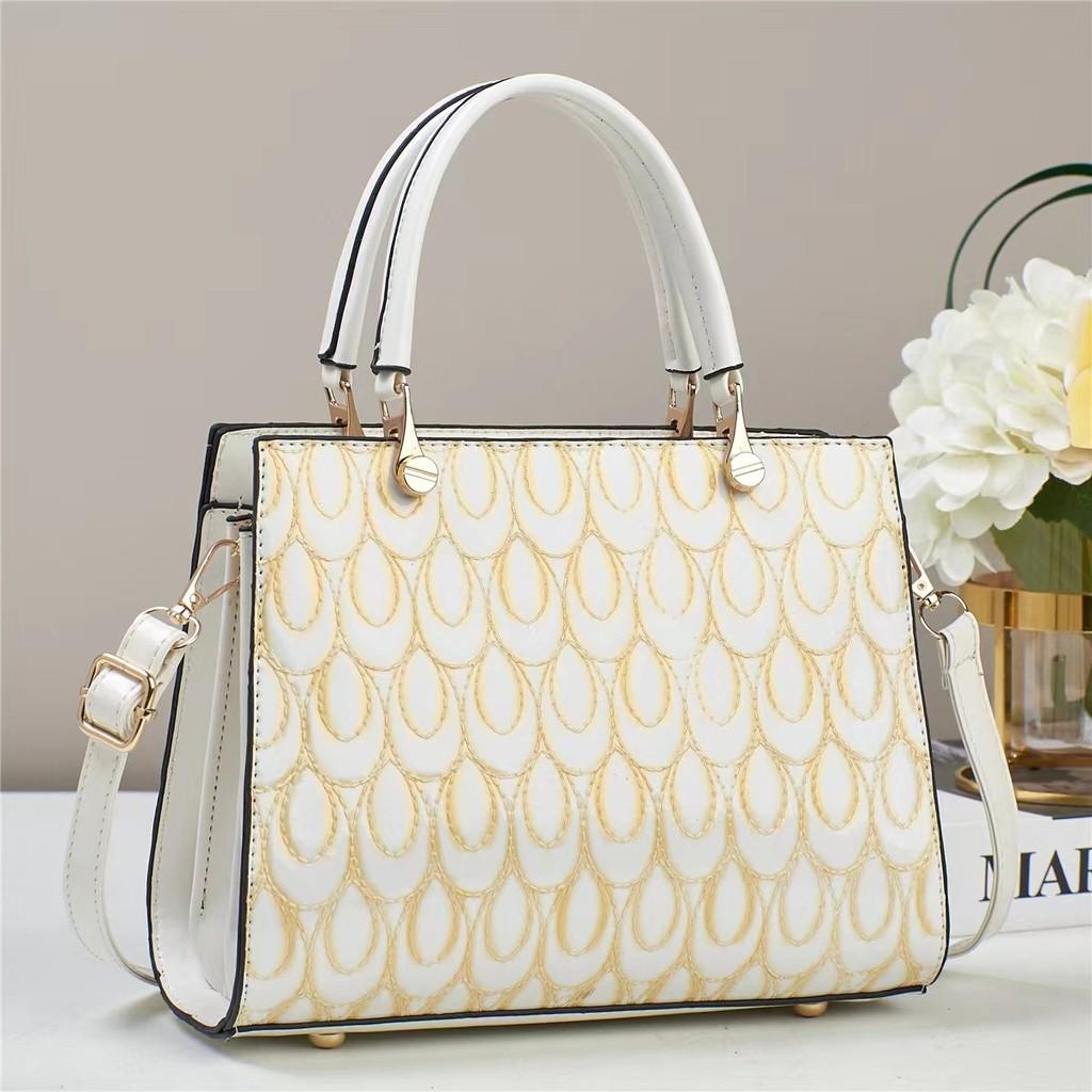 Stylish Medium Sized Bucket Bag For Women With Color Block Design In Black Blue Beige