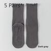 5 Pairs Combed Cotton Socks Boneless Non-slip Indoor Pilates Yoga Stockings Women's Wooden Ear Lace Fitness Sports Stockings