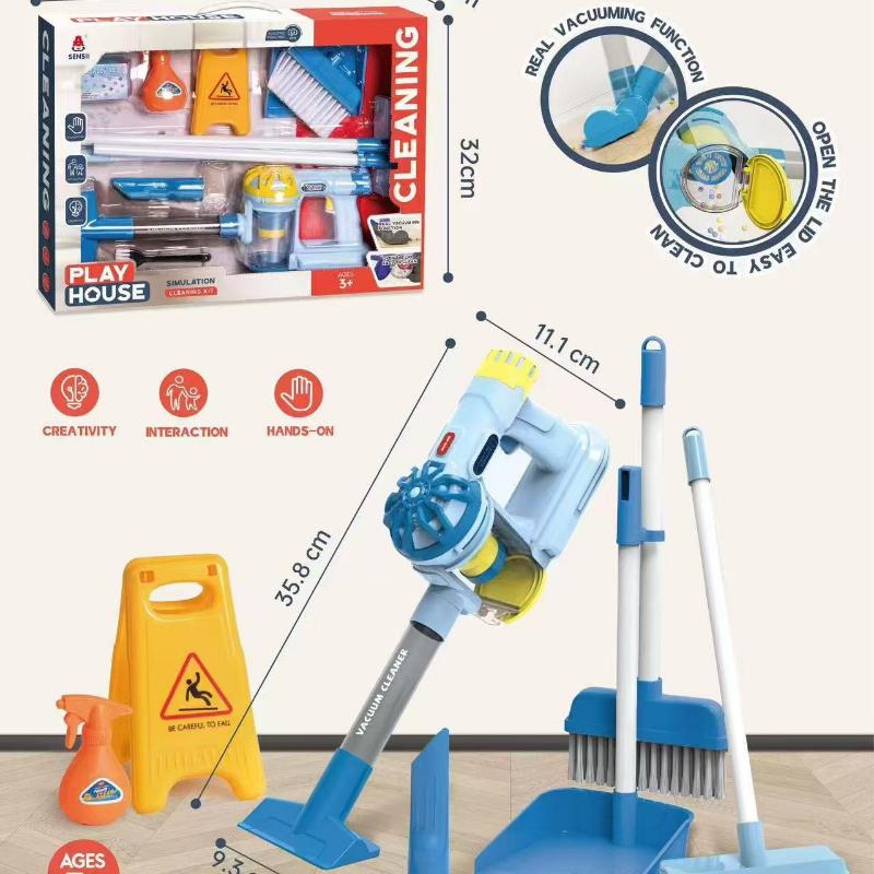 Kinder Simulation Elektrischer Staubsauger Reinigungsset für Kleinkinder Rollenspiel Hausarbeit Lernspielzeug Mädchen Junge Geschenke