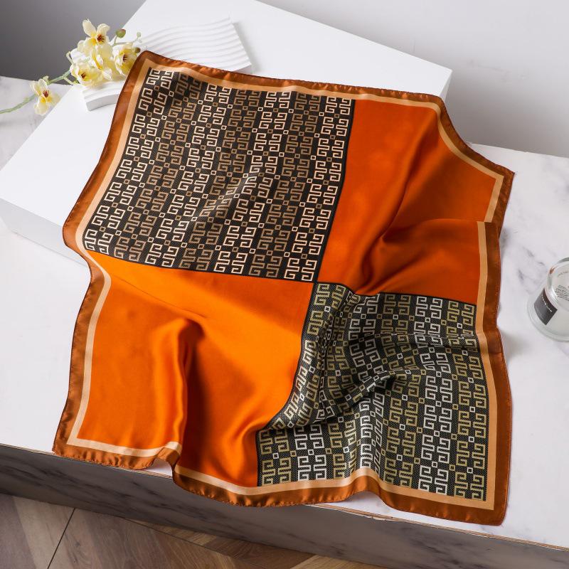 Silk Women's Square Scarf - Chinese Style Headscarf for Spring, Summer, Autumn - Neck Protection & Warmer - Elegant Thin Mom Style