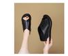 Thick-soled slope heel cool slippers women's fashion summer new soft leather high heels fish mouth cool slippers