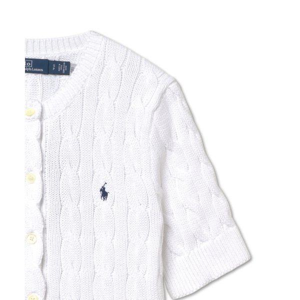 Polo Ralph Lauren SS23 Einzelbrust-Strickpullover mit Logo-Stickerei Damenpullover Weiß WMPOSWENDW20151-100