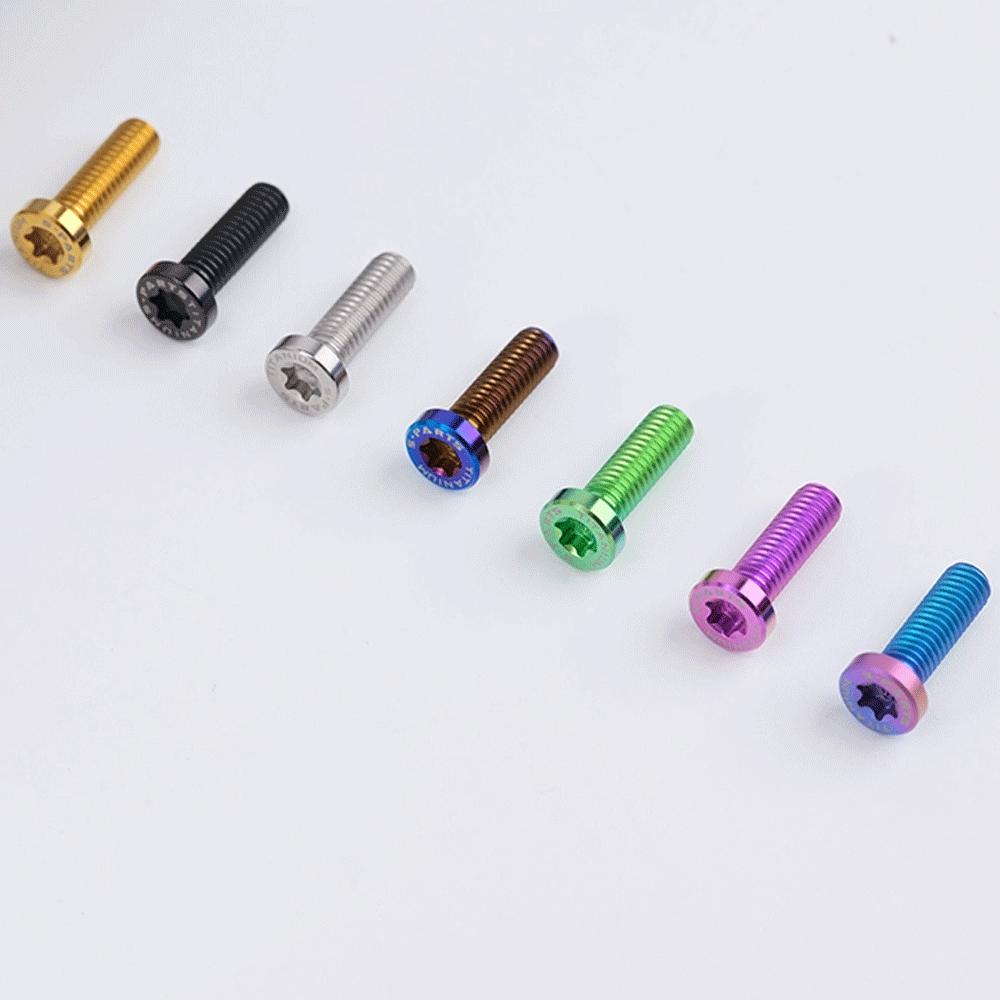 Golden Blue Black Ti M6x20/30mm Head-10mm  GR5 Titanium Alloy TC4 T30 Torx Head Bolts For Motorcycle Disc Brake Plate