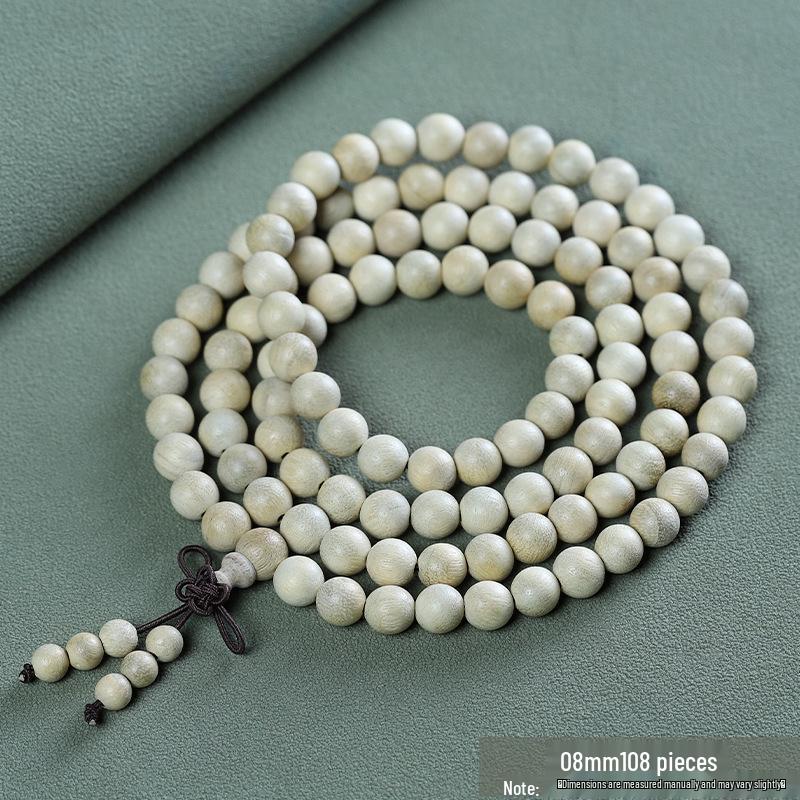 Camphor Wood Buddhist Beads Bracelet - 2.0 Wooden Bead Jewelry with 108 Fragrant Beads for Couples