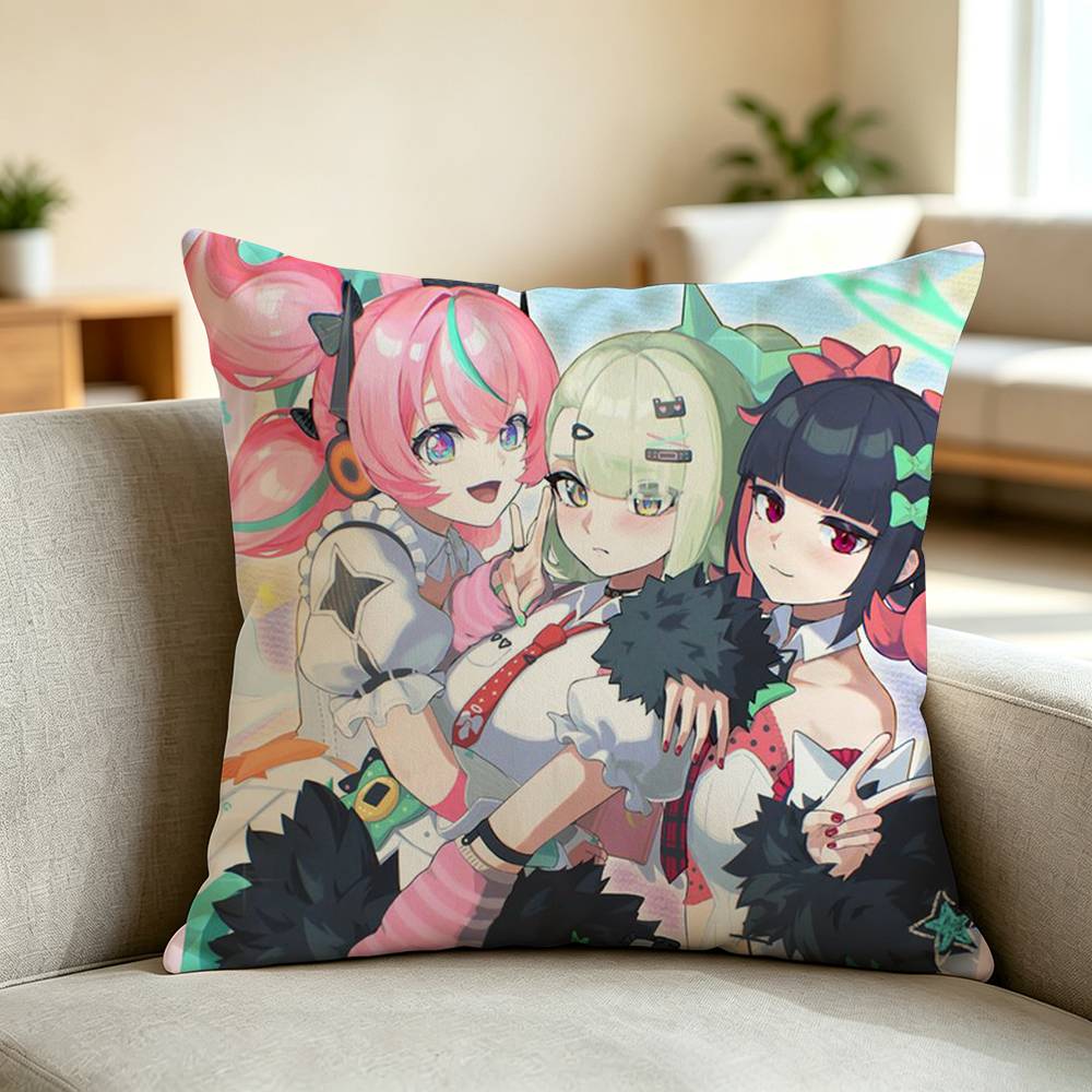 A-Angels of Delusion ZZZ Game Square Double-Sided printed Pillow Case Bedroom Bedside Pillow Sofa Cushion Cover
