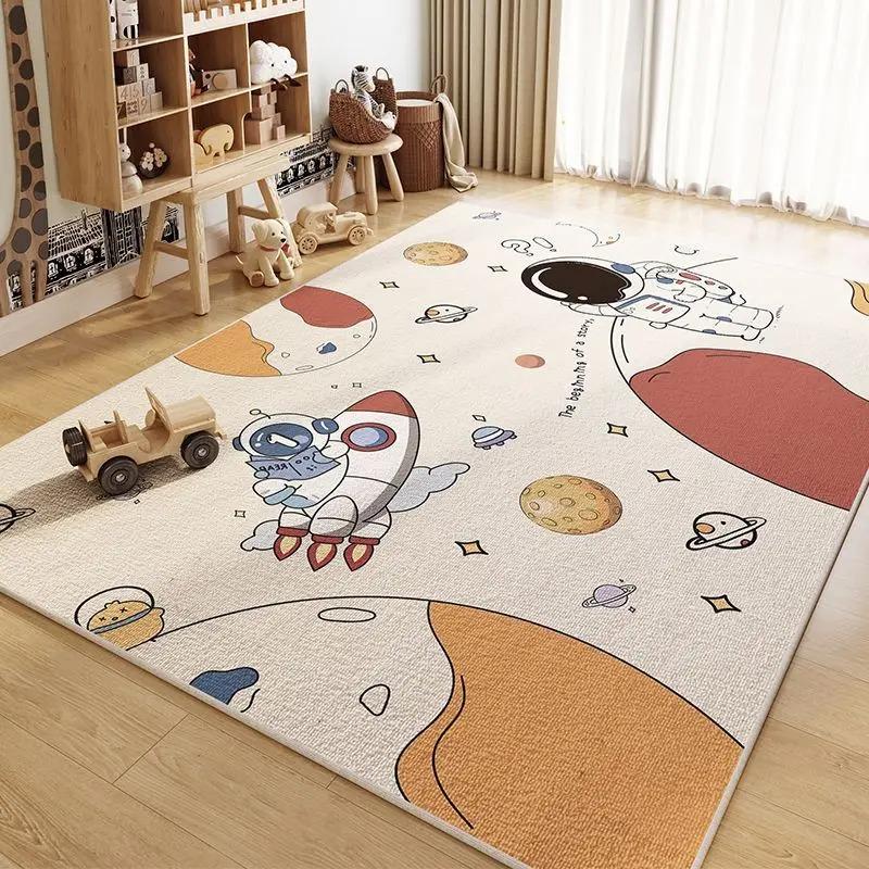 Cartoon Children's Flannel Carpet Carpets for Bed Room Washroom Floor Mat Rug Dining Room Rugs for Living Room Decoration Maison
