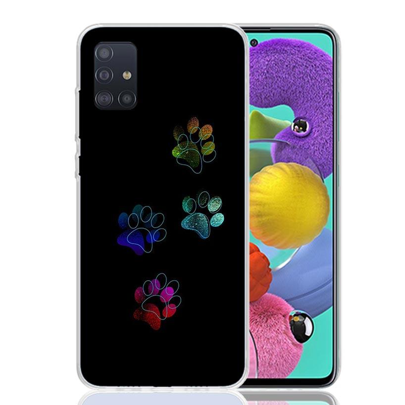 Cartoon Cute Dog Paws For Samsung Galaxy A52S A42 A32 A22 A12 A02S A51 A50S Phone Case A41 A31 A21S A30S A20S A20E A70 A71 A40 A