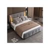 Letto imbottito - MUVOE - 140x200 cm - LED 16 colori - Testiera regolabile - Grigio