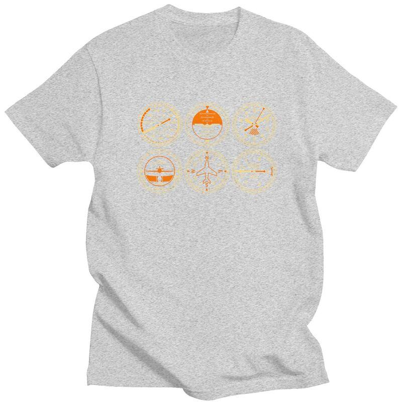 Custom Cockpit Six Dials Flight Simulator Pilot T Shirt Men Short Sleeves 100 Cotton Tshirt Casual Aviation Airplane Tees