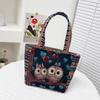 Cartoon embroidered canvas handbag women's bag casual handbag office worker small satchel