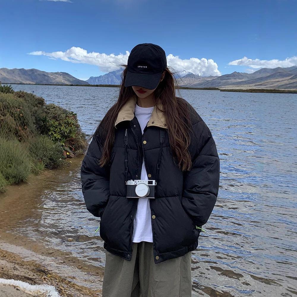 Puchowa kurtka damska Nowy zimowy płaszcz Pogrubiona mała kurtka puchowa Luźna