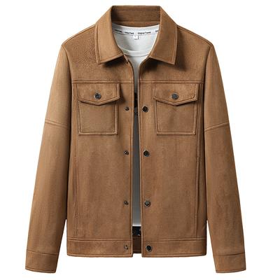 Jaqueta casual versátil juvenil moderna de outono nova moda veludo pele de veado marca japonesa moderna jaqueta de lapela masculina