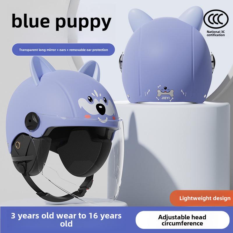 "3C Certified Kids' Winter Motorcycle Safety Helmet - Electric, Warm, Half-Helmet for Boys & Girls"