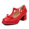 Fashion 2025 New High Heels Sweet Bow Pumps Shoes Women Platform Sandals Lolita Girls Cosplay Uniform Shoes Black Red Apricot Size33-43