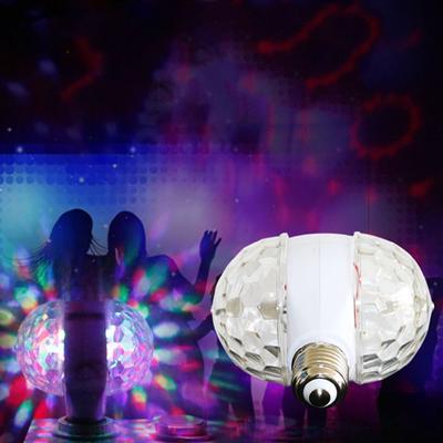 6W  AC85-265V Crystal Strobe RGB Lamp Auto Rotating Disco Lights E27 LED Bulb  Halloween