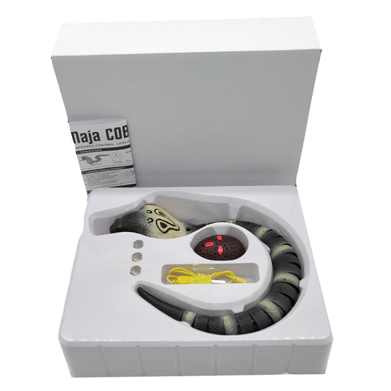 

Пульт управления змеей Игрушка Fihome Инфракрасный Пульт управления Перезаряжаемая Реалистичная Змея Кобра 39*3.5*8cm чёрный