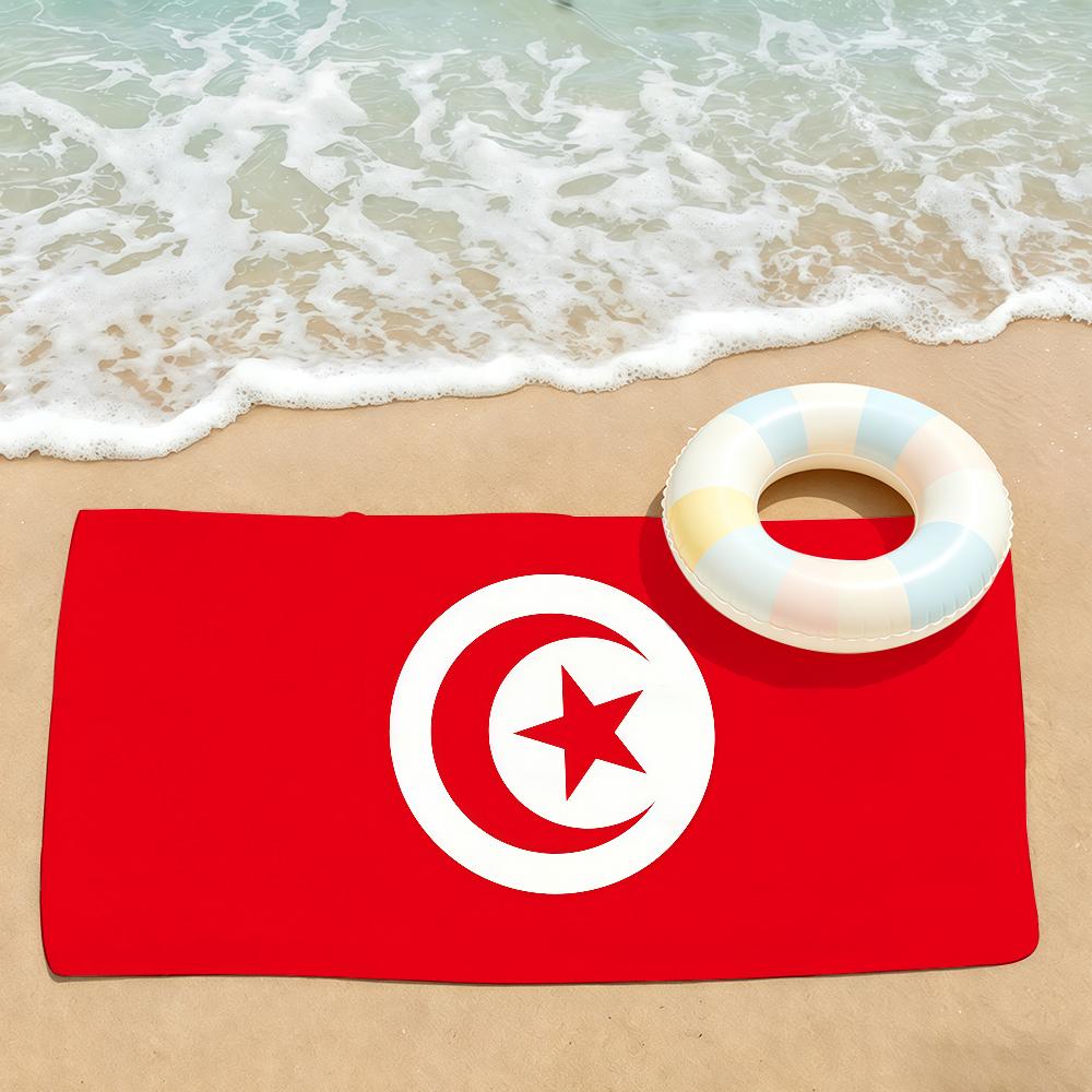 Bandiera Nazionale T-Tunisia Asciugamano Asciugatura Asciugamano da Bagno Applicabile a Nuoto Leggero Campeggio Yoga Spiaggia Fuori