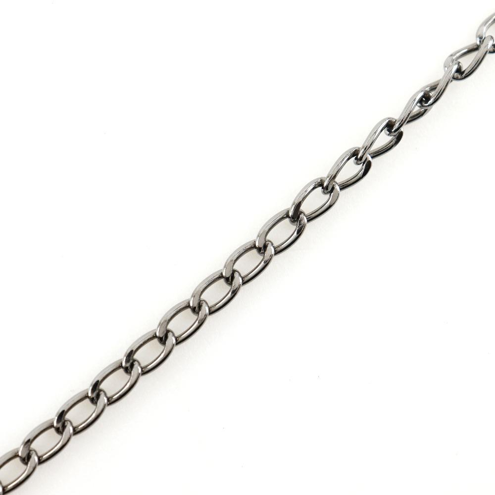 Chanel COCO Mark Necklace Silver / Black metallic/Rhinestone 34.1g Women Used