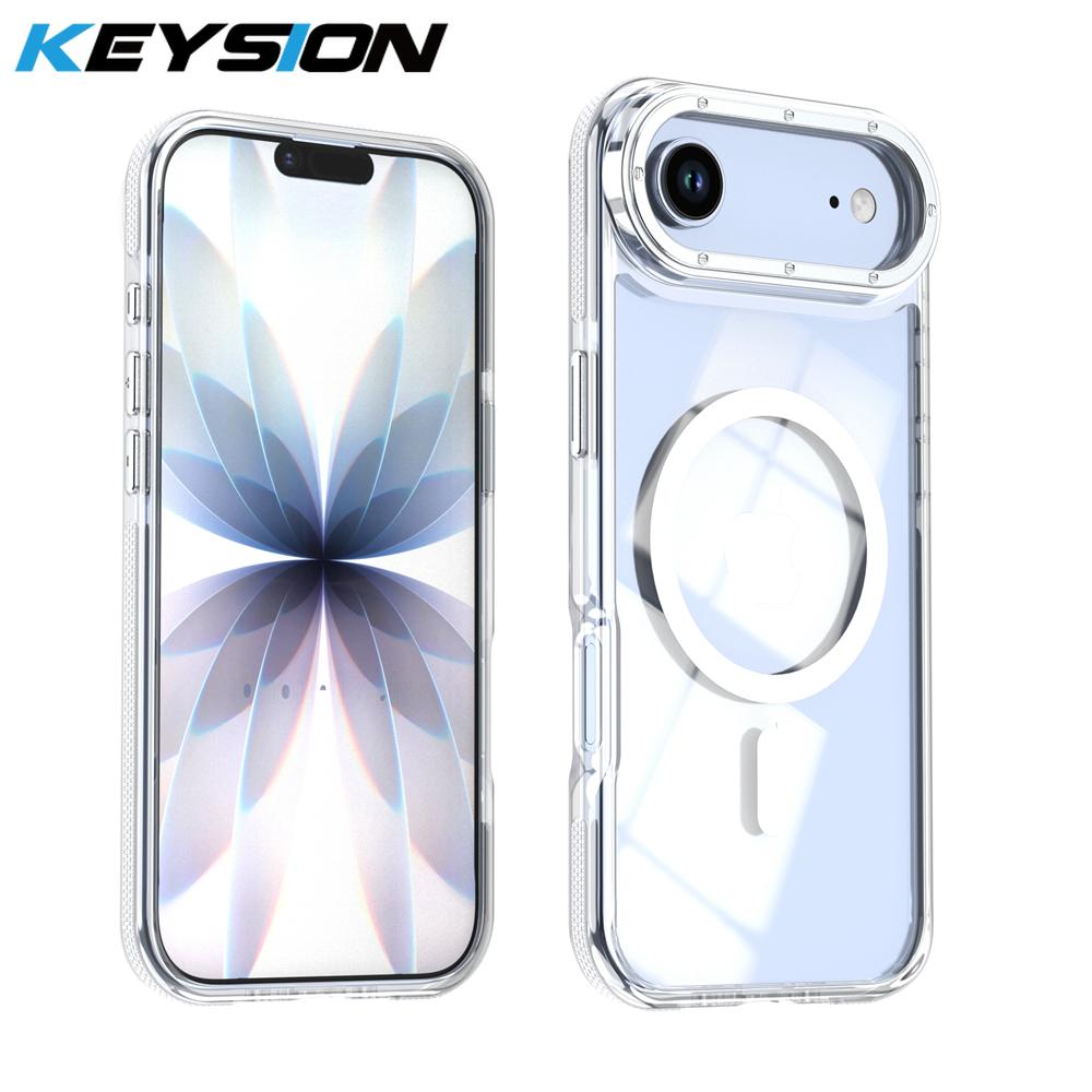 KEYSION HD Transparent Magnetic Case for MagSafe for iPhone 17 Pro Max Wireless Charging Shockproof Phone Cover for iPhone17 Air