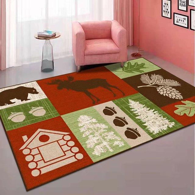 Santa Claus Pattern Carpet Modern Style Living Room Large -Scale Decorative CushionYear 'S Bedroom Festive Bedside Carpet