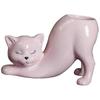 Small Ceramic Flower Pot Cute Cat Tail Design