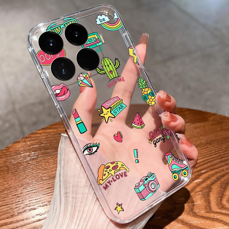 Case For Xiaomi17T 17Ultra Beautiful Flower Astronaut Anti-Fingerprint Transparent Shell For Xiaomi 17T 17 Ultra Coque Funda