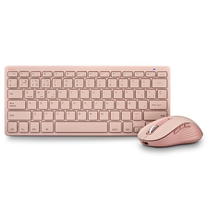 Bezdrátová klávesnice - NGS - FANTASY KIT PINK - 3 režimy připojení - Tiché klávesy - 12 multimediálních kláves