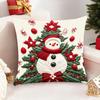 45x45cm Christmas Pillowcase Cartoon Santa Snowman Elk Pillow Case  Christmas Decoration